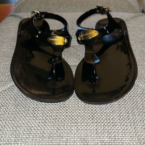 Michael Kors patent leather black sandal with ankle strap size  8.5